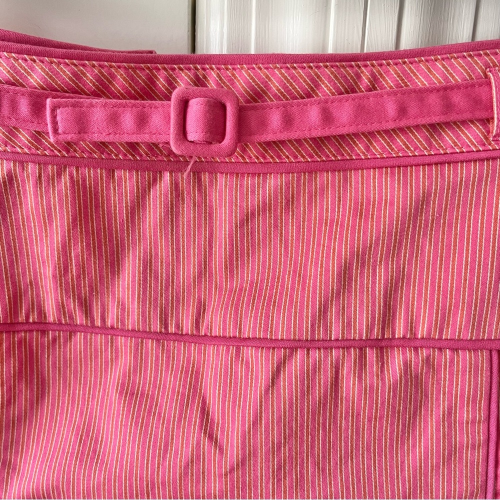 Express Y2K Vintage Pinstripe Belted Pencil Skirt Pink Sz 2 - Picture 4 of 16